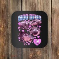 I Love You Moo Deng Cute Funny Hippo Coaster thumb 0