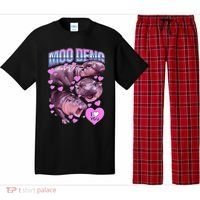 I Love You Moo Deng Cute Funny Hippo Pajama Set thumb 0