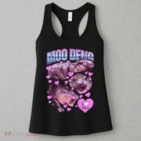 I Love You Moo Deng Cute Funny Hippo Women's Tank Top thumb 3