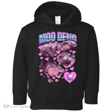 I Love You Moo Deng Cute Funny Hippo Toddler Hoodie