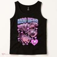 I Love You Moo Deng Cute Funny Hippo Tank Top thumb 2