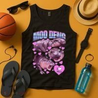 I Love You Moo Deng Cute Funny Hippo Tank Top thumb 4