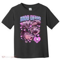 I Love You Moo Deng Cute Funny Hippo Toddler T-Shirt thumb 0