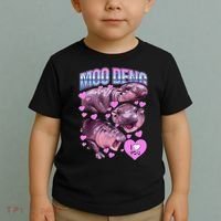I Love You Moo Deng Cute Funny Hippo Toddler T-Shirt thumb 2