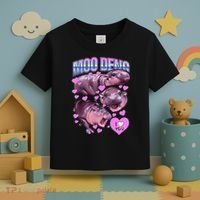 I Love You Moo Deng Cute Funny Hippo Toddler T-Shirt thumb 3