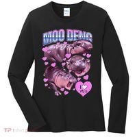I Love You Moo Deng Cute Funny Hippo Women's Long Sleeve Shirt thumb 0
