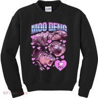 I Love You Moo Deng Cute Funny Hippo Kids Sweatshirt thumb 0