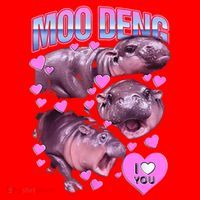 I Love You Moo Deng Cute Funny Hippo Santa Hat thumb 1