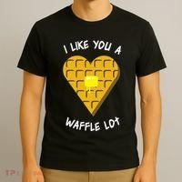I Like You A Waffle Lot Valentines Day Hearts Day Foodie T-Shirt thumb 3