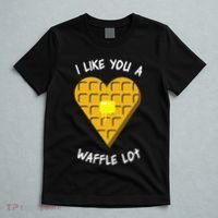 I Like You A Waffle Lot Valentines Day Hearts Day Foodie T-Shirt thumb 5