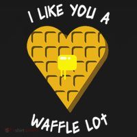 I Like You A Waffle Lot Valentines Day Hearts Day Foodie T-Shirt thumb 7