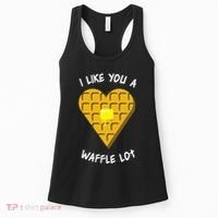 I Like You A Waffle Lot Valentines Day Hearts Day Foodie Women's Tank Top thumb 0