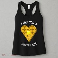 I Like You A Waffle Lot Valentines Day Hearts Day Foodie Women's Tank Top thumb 3