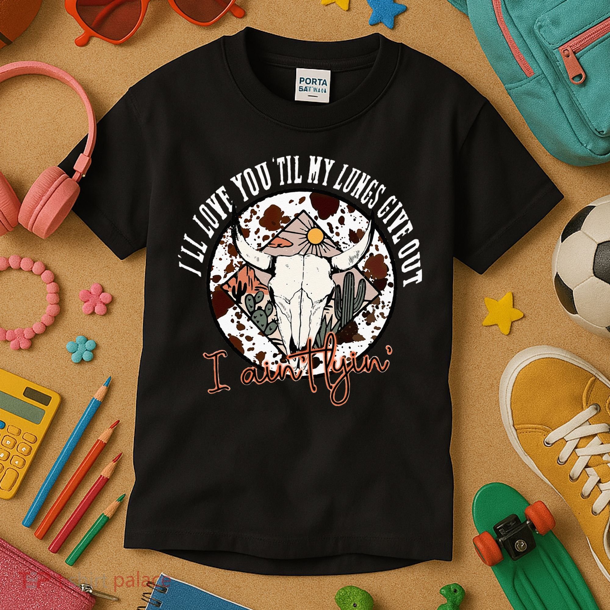 Ill Love You Till My Lungs Give Out A Aint Line Western Kids T-Shirt