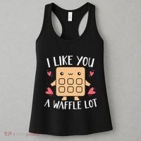 I Like You A Waffle Lot Valentines Day Hearts Day Foodie Women's Tank Top thumb 3