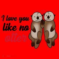 I Love You Like No Otter Cute Gift Santa Hat thumb 1