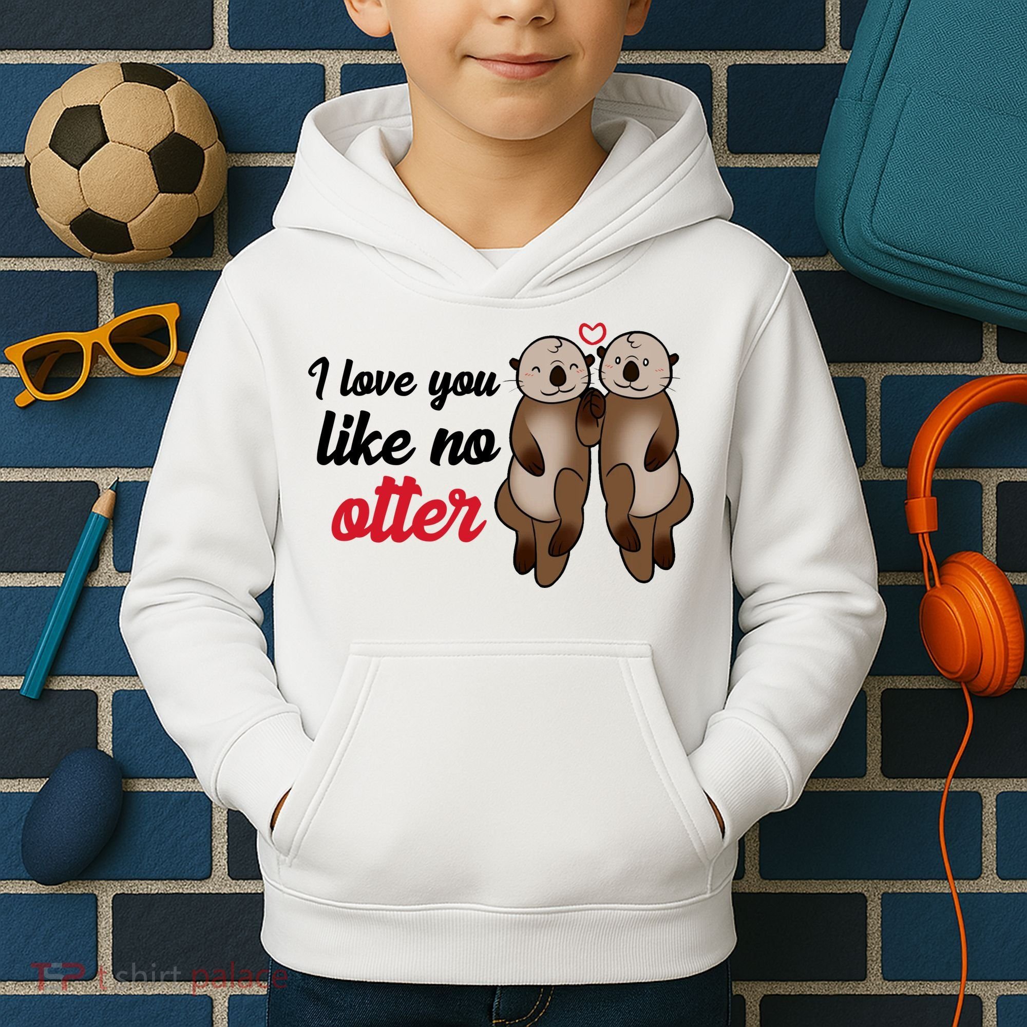 I Love You Like No Otter Cute Gift Kids Hoodie