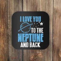 I Love You To The Neptune & Back Funny Astronomer Present Coaster thumb 0