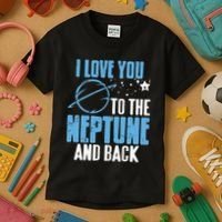 I Love You To The Neptune & Back Funny Astronomer Present Kids T-Shirt thumb 3