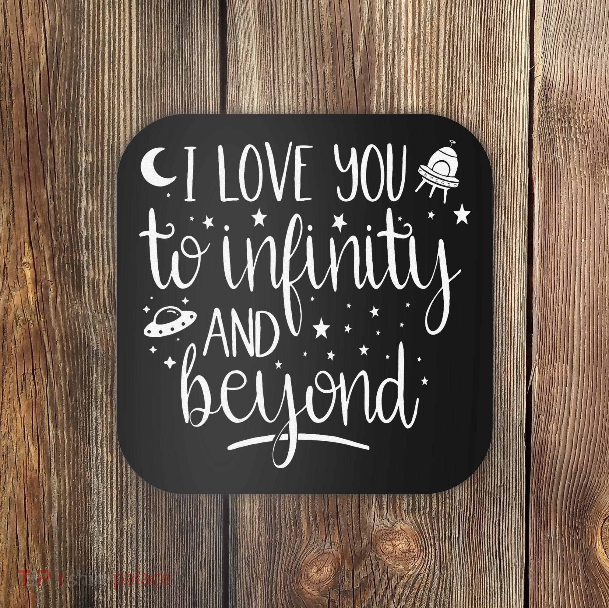 I Love You To Infinity And Beyond Valentine Couple Gift Coaster