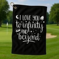 I Love You To Infinity And Beyond Valentine Couple Gift Golf Towel thumb 1
