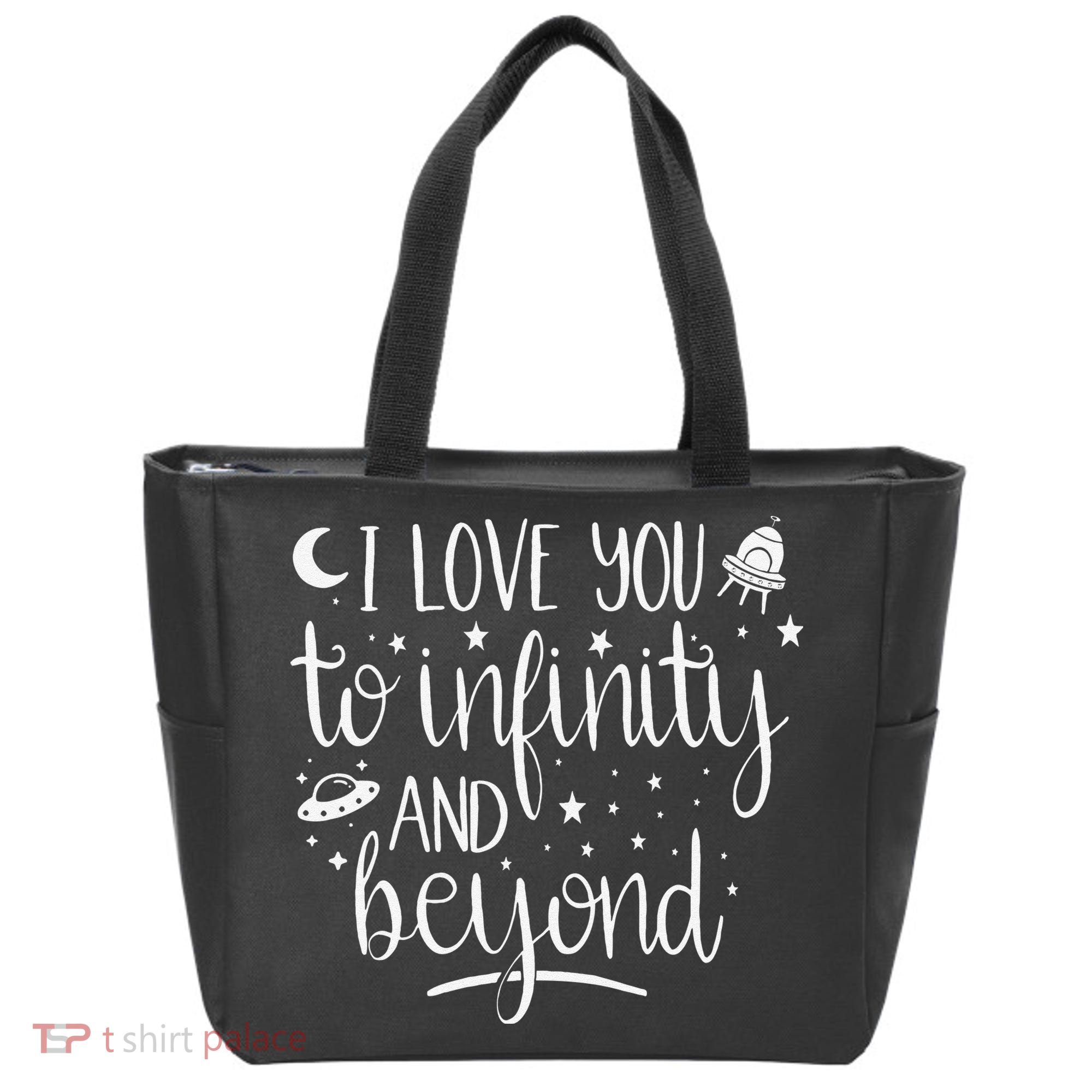 I Love You To Infinity And Beyond Valentine Couple Gift Tote Bag