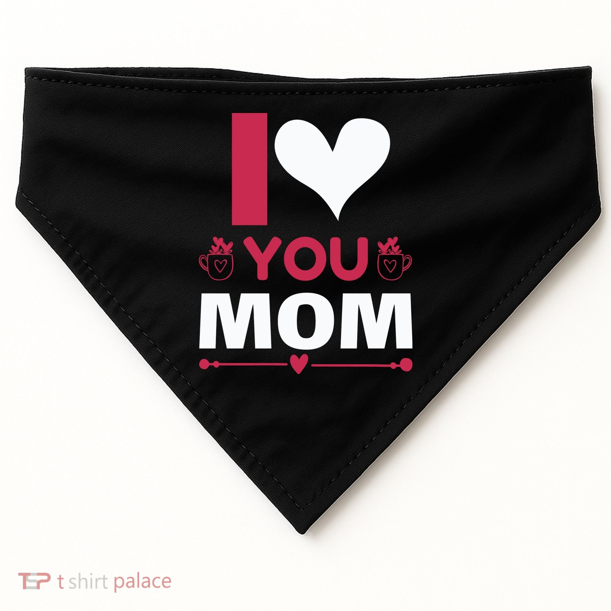I Love You Mom USA-Made Doggie Bandana