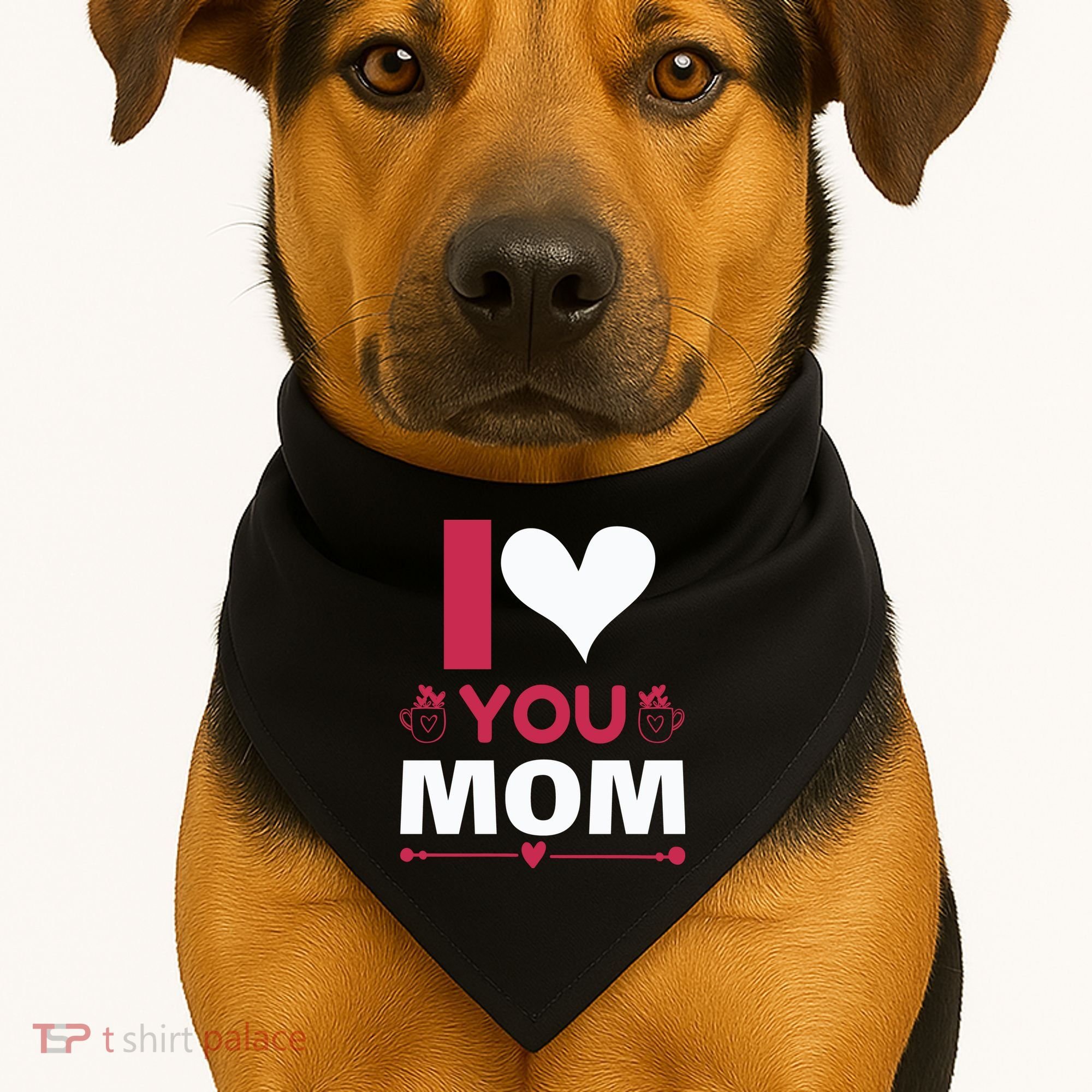 I Love You Mom USA-Made Doggie Bandana