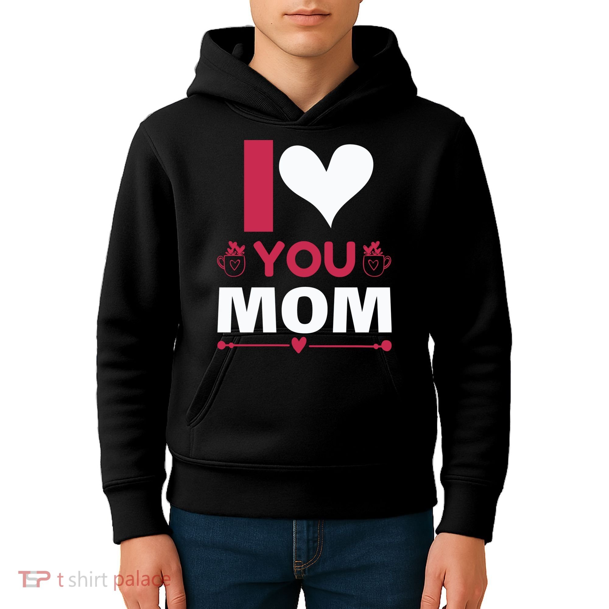 I Love You Mom Kids Hoodie