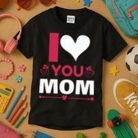 I Love You Mom Kids T-Shirt thumb 3