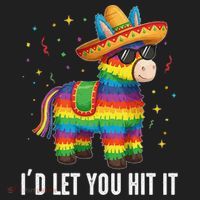 Id Let You Hit It Funny Pinata Sombrero Rainbow Fiesta Gift Beanie thumb 2