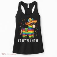Id Let You Hit It Funny Pinata Sombrero Rainbow Fiesta Gift Women's Tank Top thumb 0