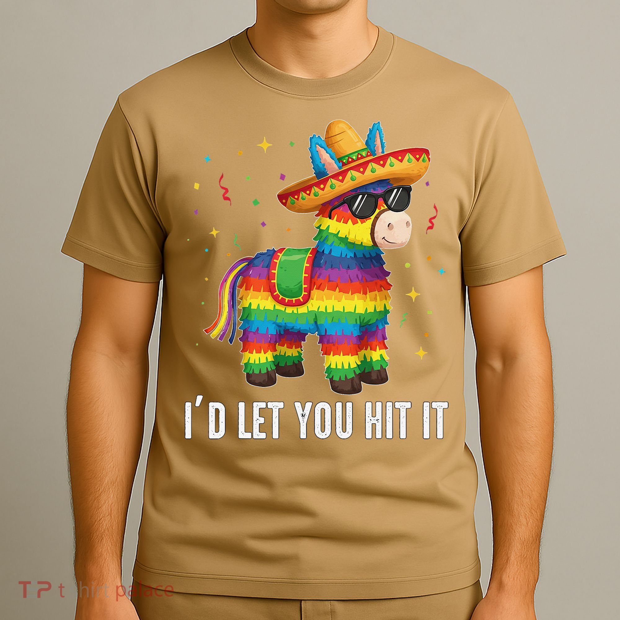 Id Let You Hit It Funny Pinata Sombrero Rainbow Fiesta Gift T-Shirt