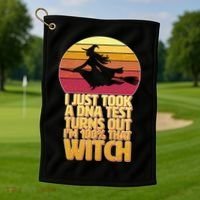 I'm 100 That Witch DNA Test Funny Halloween Golf Towel thumb 1