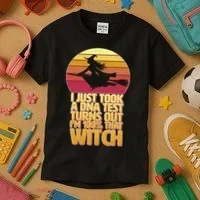 I'm 100 That Witch DNA Test Funny Halloween Kids T-Shirt thumb 3