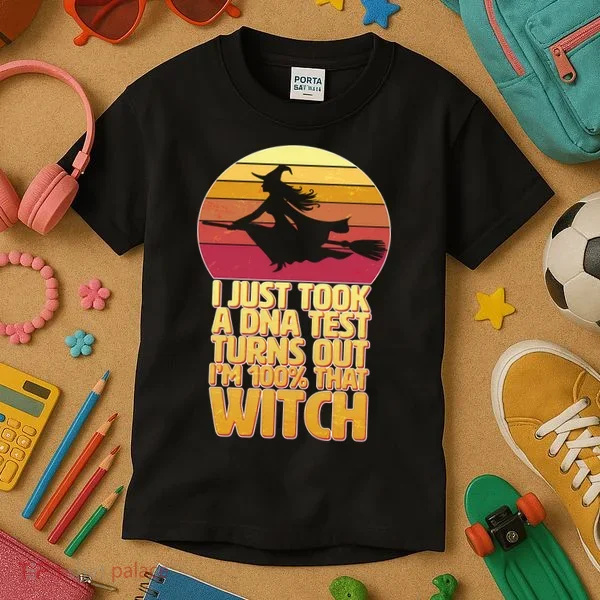 I'm 100 That Witch DNA Test Funny Halloween Kids T-Shirt