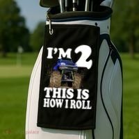 I'm 2 This Is How I Roll Golf Towel thumb 2