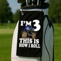 I'm 3 This Is How I Roll Monster Truck Golf Towel thumb 2