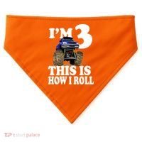 I'm 3 This Is How I Roll Monster Truck USA-Made Doggie Bandana thumb 0