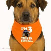 I'm 3 This Is How I Roll Monster Truck USA-Made Doggie Bandana thumb 1