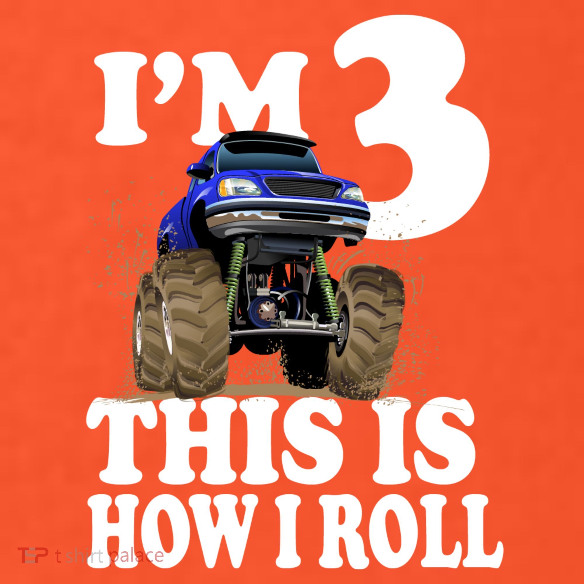 I'm 3 This Is How I Roll Monster Truck Kids Hoodie