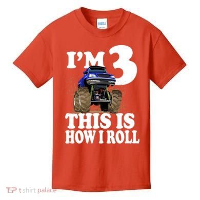 I'm 3 This Is How I Roll Monster Truck Kids T-Shirt