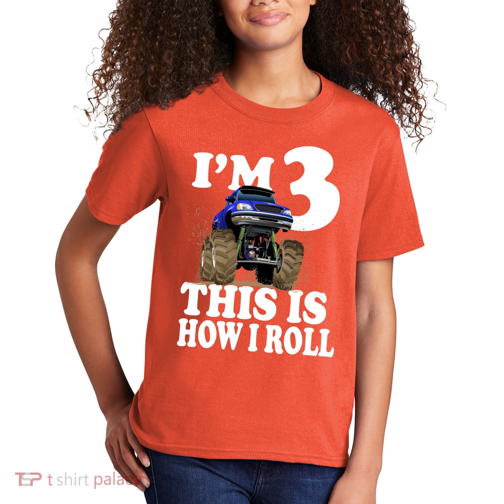 I'm 3 This Is How I Roll Monster Truck Kids T-Shirt