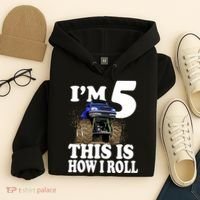 I'm 5 This Is How I Roll Monster Truck Hoodie thumb 4