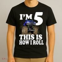 I'm 5 This Is How I Roll Monster Truck T-Shirt thumb 3