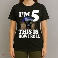 I'm 5 This Is How I Roll Monster Truck T-Shirt thumb 4