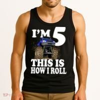 I'm 5 This Is How I Roll Monster Truck Tank Top thumb 3