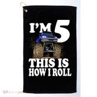 I'm 5 This Is How I Roll Monster Truck Golf Towel thumb 0
