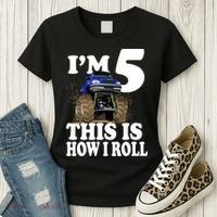 I'm 5 This Is How I Roll Monster Truck Women's T-Shirt thumb 3