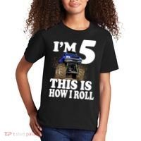 I'm 5 This Is How I Roll Monster Truck Kids T-Shirt thumb 2